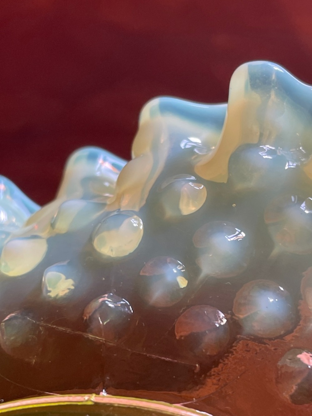 Fenton Topaz hobnail  Opalescent Ruffled Bon bon dish - - Picture 3 of 7